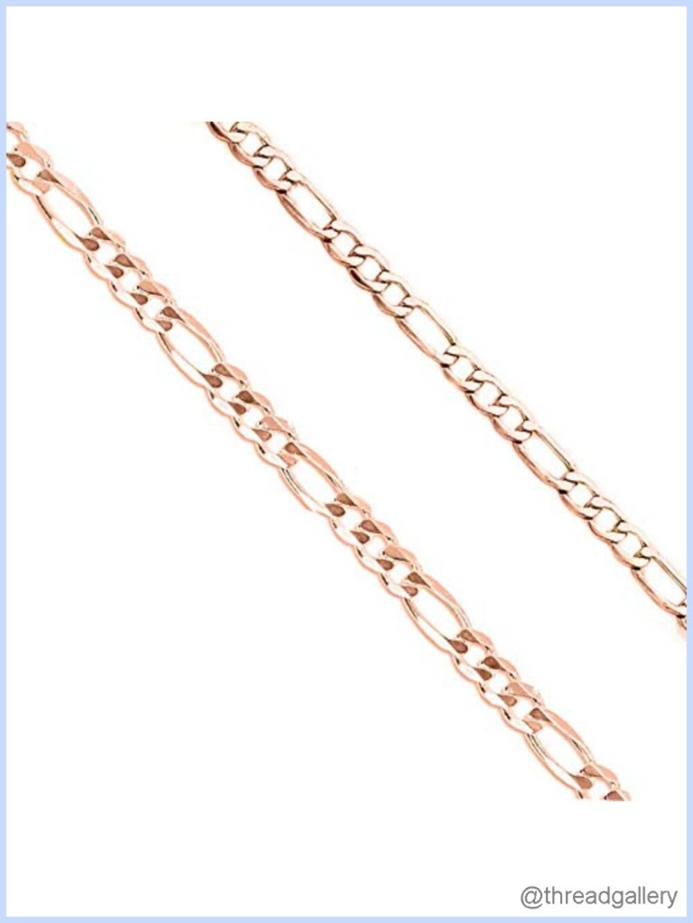 Gold Plated Stainless Steel Figaro Link Chain Necklace 22 Inch